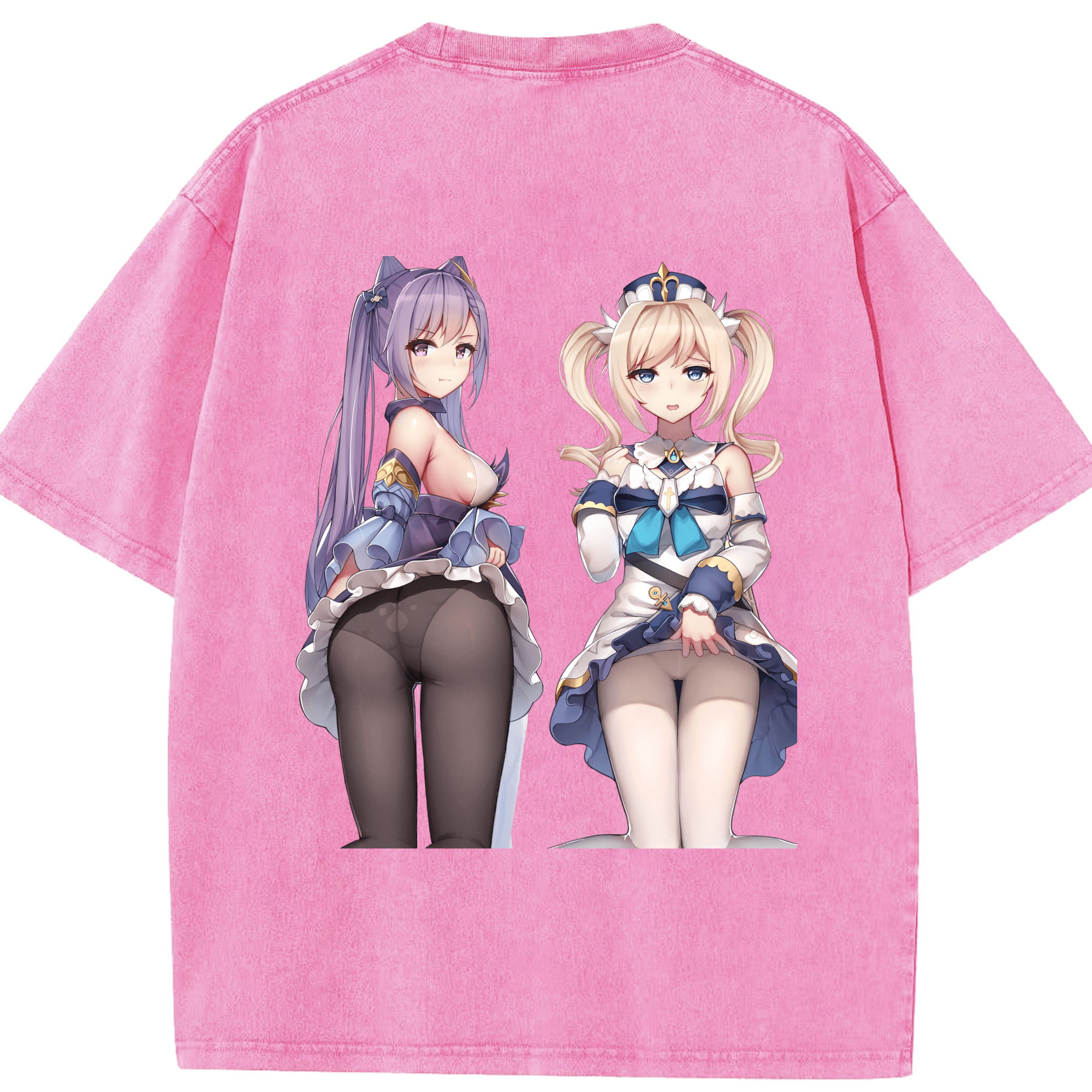 げんし神 刻晴 こくせい genshin Kokusei 綿100% ヴィンテージ風 半袖Tシャツ（背面プリント）